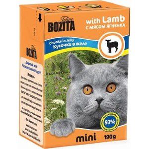Консервы BOZITA MINI Chunks in Jelly with Lamb кусочки в желе с мясом ягненка для кошек 190г (2101)