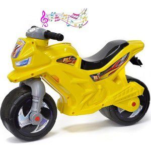 Каталка-мотоцикл беговел RT ОР501в3 Racer RZ 1 с музыкой, цвет желтый