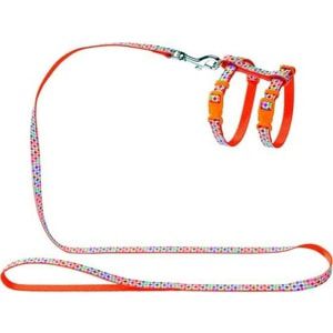 Шлейка Hunter Smart Harness with Leash Set Seventies нейлон оранжевая для кошек и собак