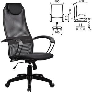 Кресло офисное Метта BP-8PL ткань-сетка черное ш/к 80586