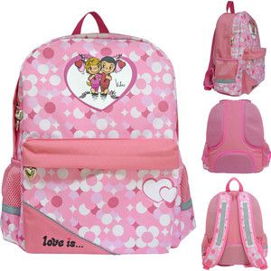 Рюкзак Action LOVE IS , разм. 40 x 33 x 12 , рельефная спинка, светоот. элементы, розовый
