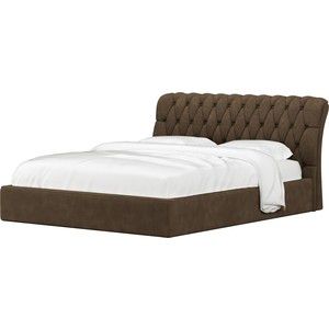 Кровать Мебелико Сицилия микровельвет коричневый