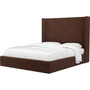 Кровать Мебелико Ларго микровельвет коричневый