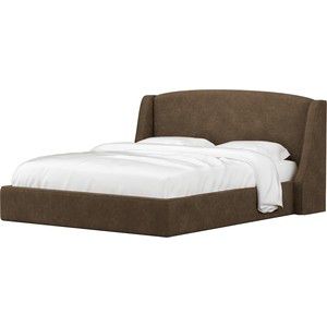 Кровать Мебелико Лотос микровельвет коричневый.
