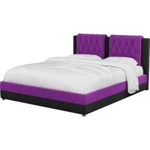 Интерьерная кровать Мебелико Камилла микровельвет фиолетово-черный