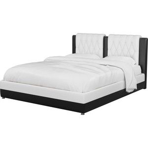 Интерьерная кровать Мебелико Камилла эко-кожа бело-черный