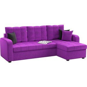 Угловой диван Мебелико Ливерпуль микровельвет фиолетовый правый угол
