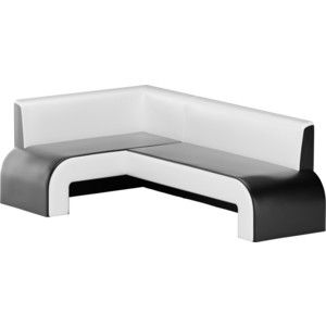 Кухонный диван Мебелико Кармен эко-кожа черно/белый левый