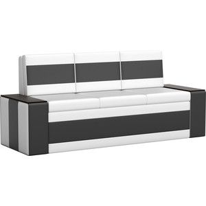 Кухонный диван Мебелико Лина эко-кожа (бело/черный)
