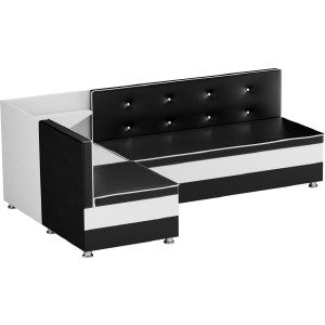 Кухонный диван Мебелико Милан эко-кожа черно-белый левый