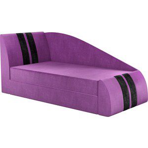 Детская кровать Мебелико Мустанг микровельвет фиолетовый левый