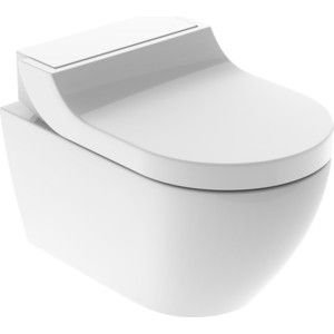 Унитаз-биде подвесной Geberit AquaClean Tuma Comfort безободковый, с сиденьем микролифт, дизайн панель белая (146.294.11.1)