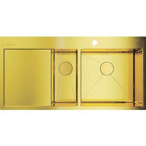 Кухонная мойка Omoikiri Akisame 100-2-LG-R светлое золото (4973090)