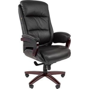 Офисное кресло Chairman СН 404 кожа + PU черное