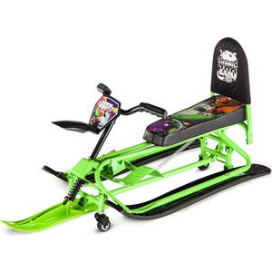 Снегокат-трансформер Small Rider с колесиками и спинкой Snow Comet 2 (зеленый)