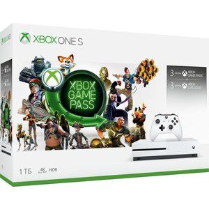 Игровая приставка Microsoft XBox One S 1Tb + подписки Xbox Game Pass на 3мес. + Xbox Live Gold на 3мес. (234-00357)