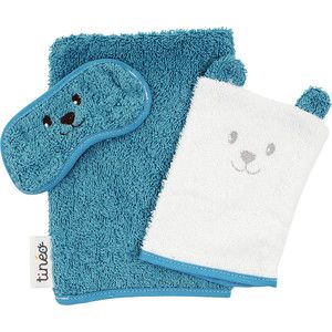 Комплект для ванной TINEO (руковички: для мамы+для малыша+защита для глаз) синий 644484