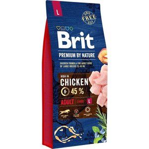 Сухой корм Brit Premium by Nature Adult L Hight in Chicken с курицей для взрослых собак крупных пород 15кг (526468)