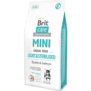 Сухой корм Brit Care MINI Grain-Free Light & Sterilised Rabbit & Salmon беззерновой c кроликом и лососем для собак мелких пород 7кг (521081)