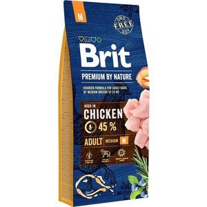 Сухой корм Brit Premium by Nature Adult M Hight in Chicken с курицей для взрослых собак средних пород 15кг (526376)