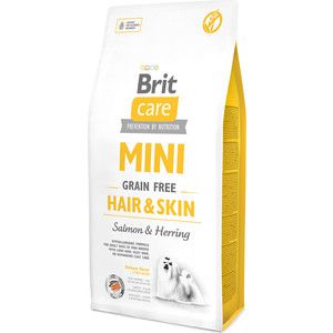 Сухой корм Brit Care MINI Grain-Free Hair & Skin Salmon & Herring беззерновой с лососем и сельдью для собак мелких пород 7кг (520244)