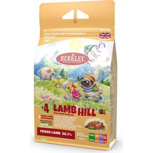 Сухой корм Berkley №4 Adult LAMB HILL Fresh Lamb & Vegetables беззерновой с ягненком и овощами для собак мелких и средних пород 2кг (75302)