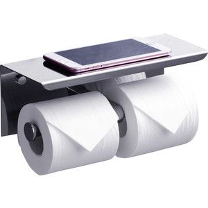 Держатель туалетной бумаги Rush Edge двойной, с полкой для телефона, хром (ED77142A)