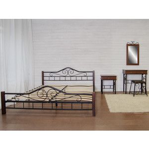 Кровать Мебелик Сартон 1 (180) черный/средне-коричневый
