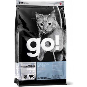 Сухой корм GO! NATURAL Holistic Cat Sensitivity+ Shine Grain Free Pollock Recipe беззерновой с минтаем для котят и кошек 3,63кг (20977)