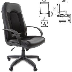 Кресло офисное Brabix Strike EX-525 экокожа черная, ткань черная TW 531381