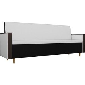 Кухонный прямой диван АртМебель Модерн экокожа белый/черный