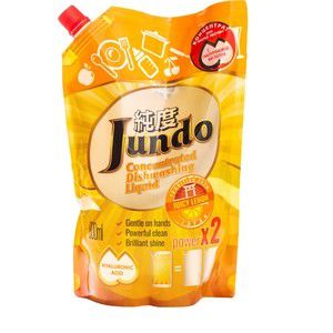 Гель для мытья посуды и детских принадлежностей Jundo Juicy Lemon, с гиалуроновой кислотой, концентрат, запаска 800 мл