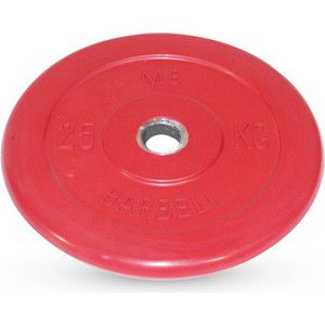 Диск Barbell обрезиненный d 31 мм цветной 25,0 кг (красный)