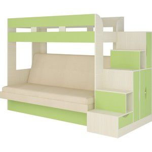 Кровать Атлант Карамель 75-01 Neo dimrose, бодега светлый, зеленый