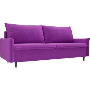 Прямой диван Лига Диванов Хьюстон микровельвет фиолетовый