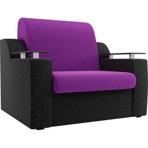Кресло-кровать АртМебель Сенатор микровельвет фиолетовый/черный (80)