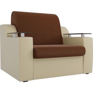 Кресло-кровать АртМебель Сенатор рогожка коричневый/бежевый (60)