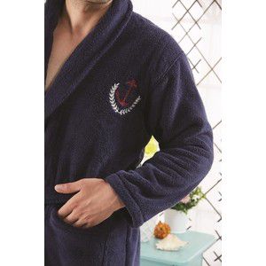 Набор халат с полотенцем Karna микротон Marine 3 XL (3100/CHAR003) Синий