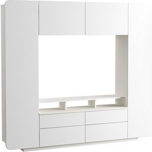 Шкаф комбинированный Моби Румба 03.272 белый/белый глянец