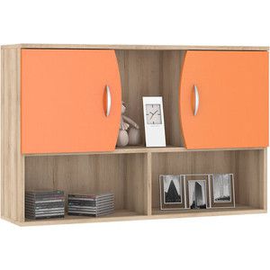 Шкаф навесной Моби Ника 416 бук песочный/оранжевый