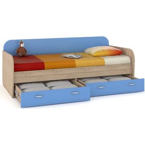 Кровать Моби Ника 424 бук песочный/капри синий