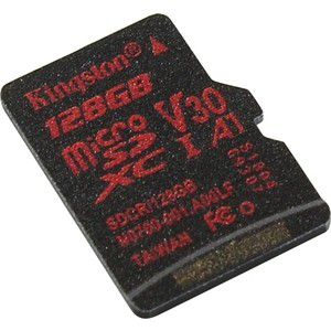 Карта памяти Kingston 128GB microSDXC Class UHS-I U3 V30 Canvas React (SD адаптер) 80MB/s (SDCR/128GB)