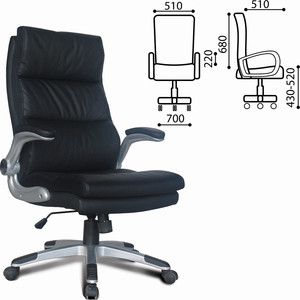 Кресло офисное Brabix Fregat EX-510 рециклированная кожа черное 530863