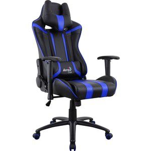 Кресло для геймера Aerocool AC120 AIR-BB черно-синее с перфорацией