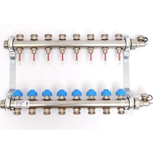 Коллекторная группа Uni-Fitt Н 1"х3/4" 8 выходов с расходомерами и термостатическими вентилями (455W4308)