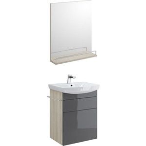 Мебель для ванной Cersanit Smart 55 корпус ясень, фасад серый