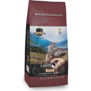 Сухой корм LANDOR Sensitive Lamb and Rice гипоаллергенный с ягнёнком и рисом для кошек с чувствительным пищеворением 2кг