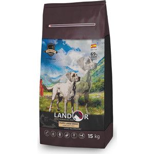 Сухой корм LANDOR Puppy Large Breed Lamb with Rice гипоаллергенный с ягнёнком и рисом для щенков крупных пород 15 кг