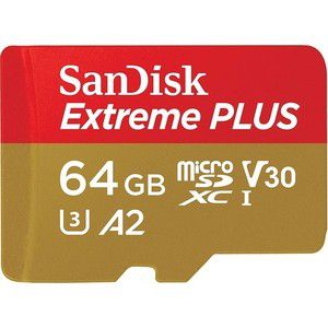 Карта памяти Sandisk Extreme Plus microSDXC 64GB + SD Adapter Rescue Pro Deluxe 170MB/s A2 C10 V30 UHS-I U3 (SDSQXBZ-064G-GN6MA)