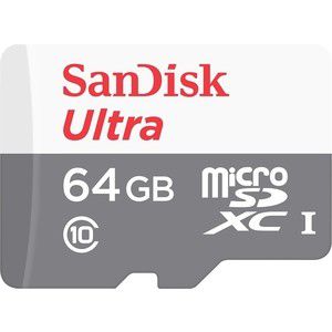 Карта памяти Sandisk Ultra Android microSDXC + SD Adapter 64GB 80MB/s Class 10 UHS-I (SDSQUNS-064G-GN3MA)